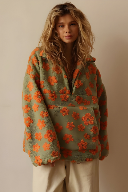 Nami™ | Comfy fleece trui met bloemenprint