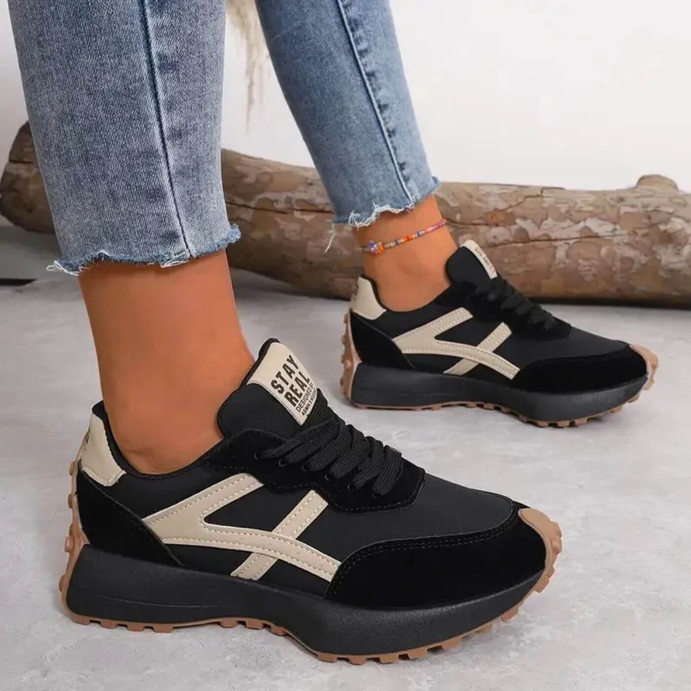 Black - Beige / 5.5